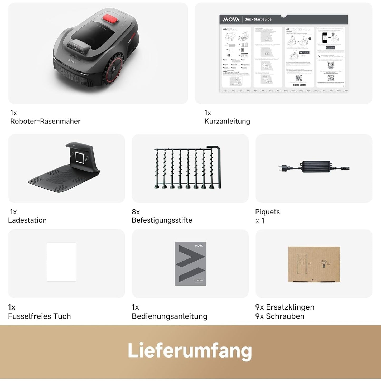 MOVA ViAX 250 Mähroboter ohne Begrenzungskabel, Empfangsbereich 250 m², KI-gestützte Kartierung, U-förmige Spuren, Hindernisvermeidung mit Dual Vision, besserer Kantenschnitt, für komplexes Gelände, App-Steuerung