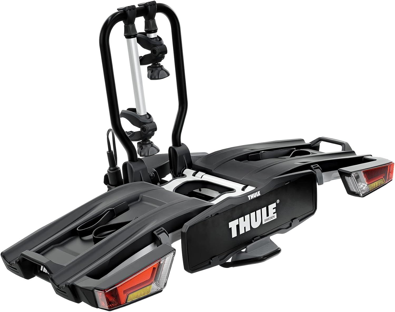 Thule EasyFold XT Fahrradträger für 2 Fahrräder, schwarz/Aluminium-Kupplung