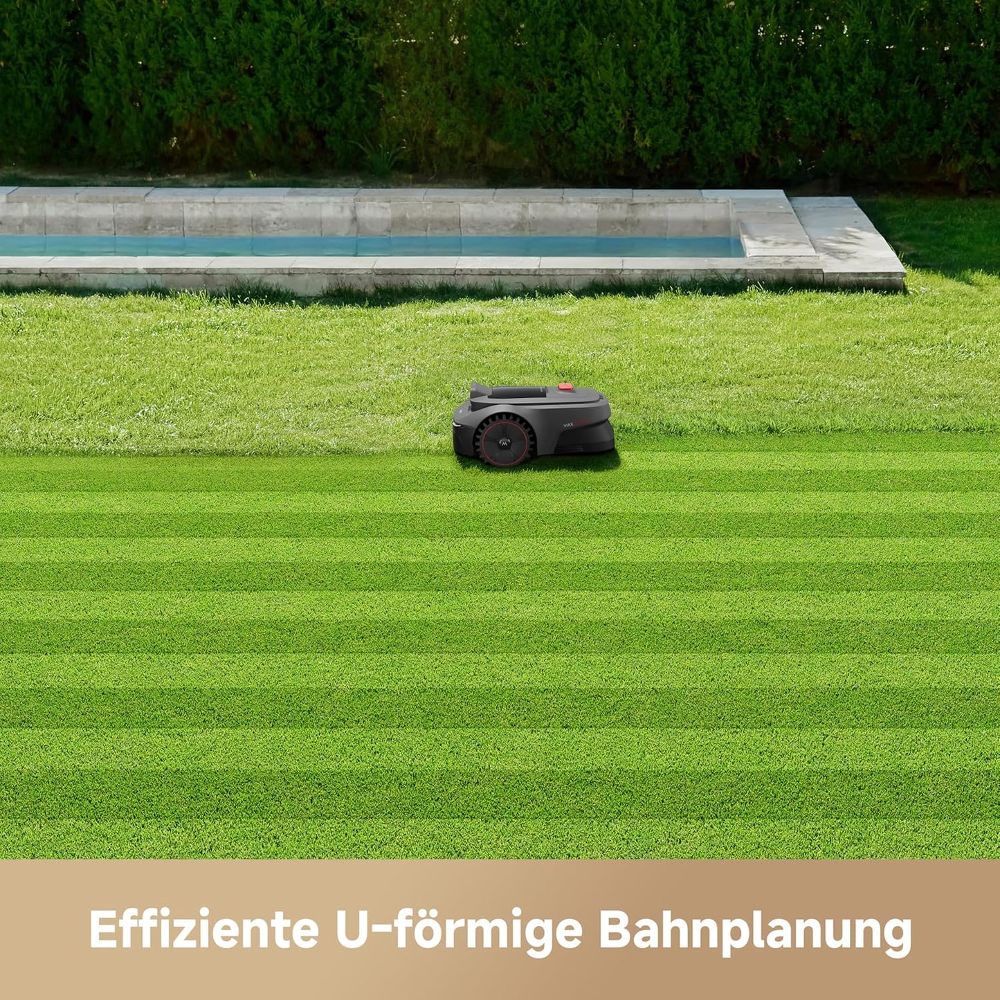 MOVA ViAX 250 Mähroboter ohne Begrenzungskabel, Empfangsbereich 250 m², KI-gestützte Kartierung, U-förmige Spuren, Hindernisvermeidung mit Dual Vision, besserer Kantenschnitt, für komplexes Gelände, App-Steuerung
